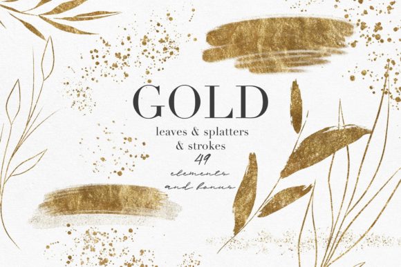 Elevate Your Designs: The Ultimate Guide to Gold Leaf Splatters and Hand-Painted Brush Strokes