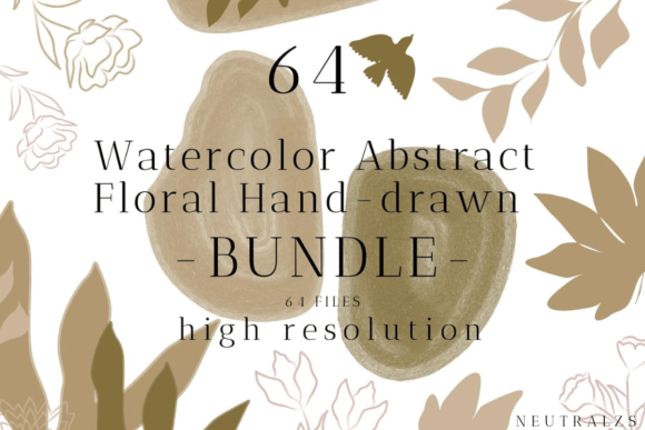 Elevate Your Designs with the Abstract Shapes Floral Clipart Bundle