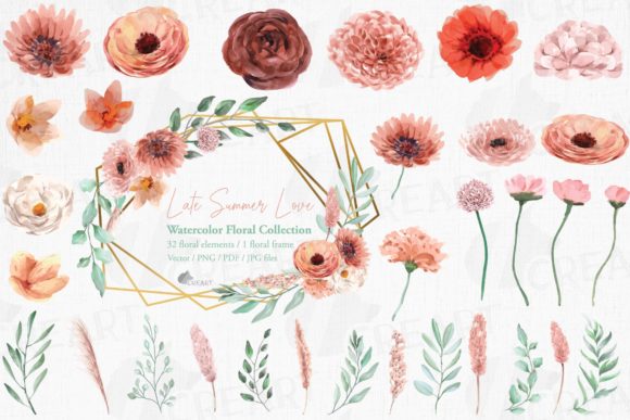 Elevating Brand Aesthetics with the Late Summer Love Coral and Blush Pink Floral Collection