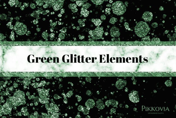 Green Glitter Elements Pack: Sparkle for Any Project