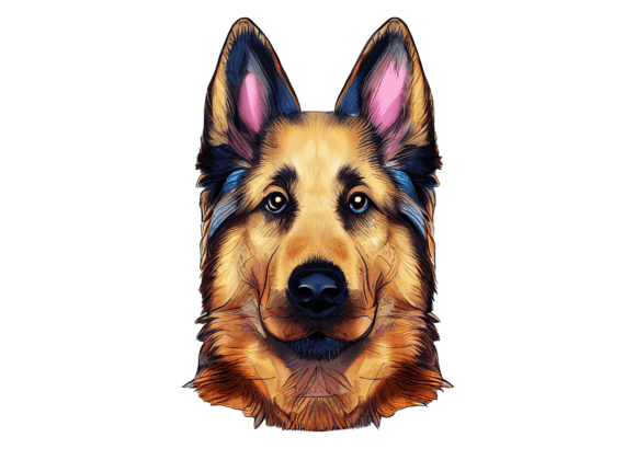 Integrating German Shepherd Drawing, Sticker Style into Your Creative Workflow