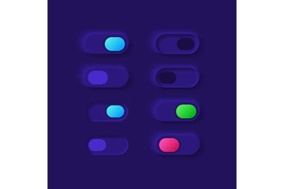 Mastering the Switch on and off UI Elements Kit for Modern Dark Theme Interfaces