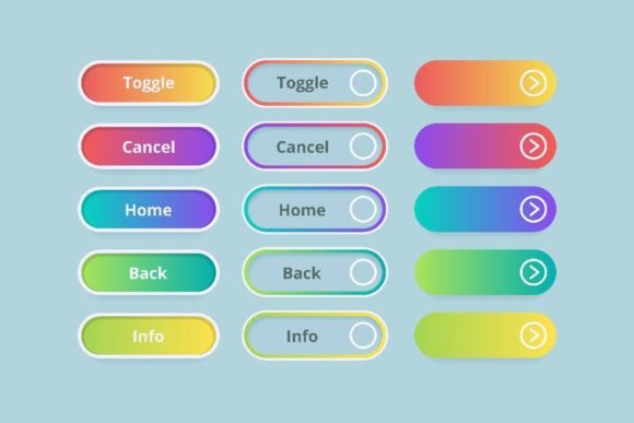 Modern Gradient Buttons: Web UI Elements for Design